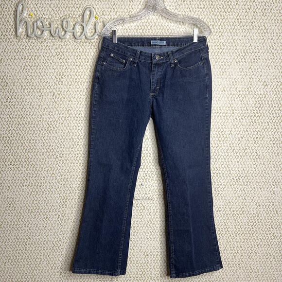 Riders By Lee Bootcut Dark Blue Lightweight Cotton Denim Jeans Size 10 Petite - Picture 1 of 8